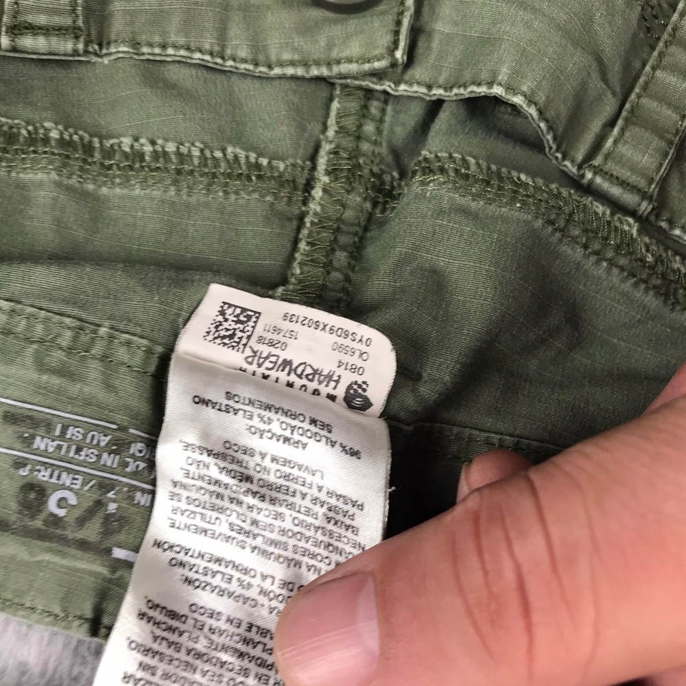 Mountain Hardwear Pants Womens 4 Olive Green Cotton Stretch Hiking Outdoor - Picture 9 of 16
